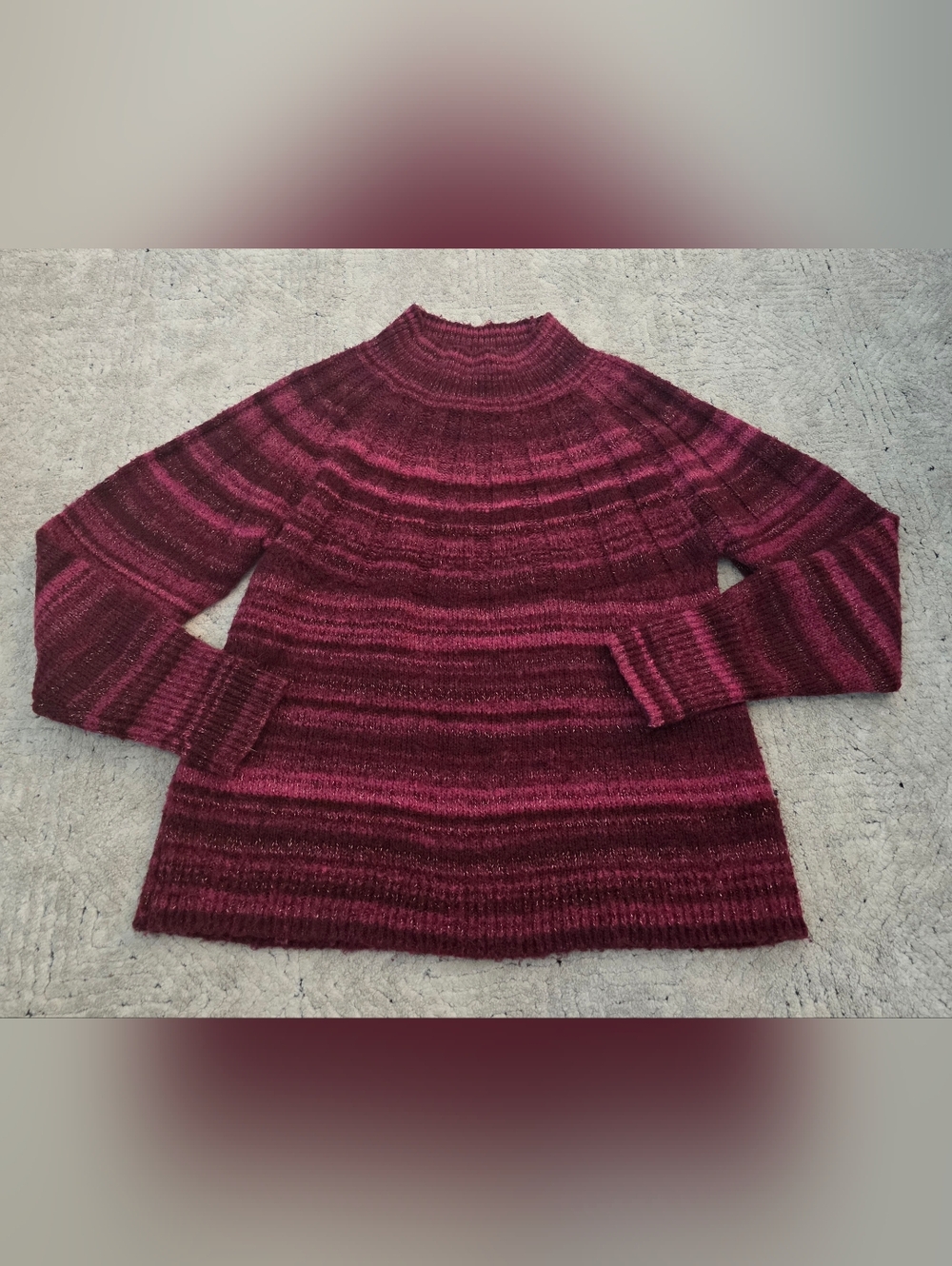 Womens large Knox Rose stripe shimmer sweater